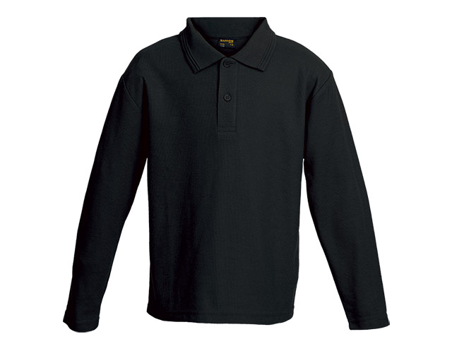175G Pique Knit Long Sleeve Golfer Kiddies - Image 3