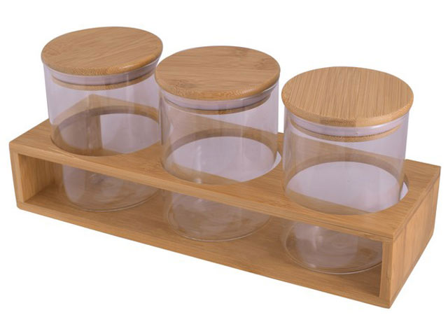 3-Piece Storage Jars and Stand