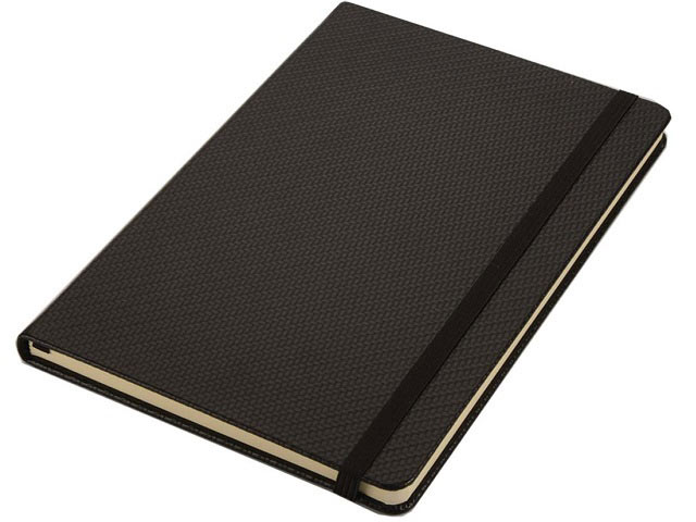 A5 Carbon Pu Notebook With Elastic