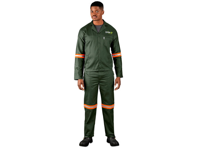 Acid Resistant Polycotton Conti Suit - Reflective Arm And Legs - Orange Tape - Image 3