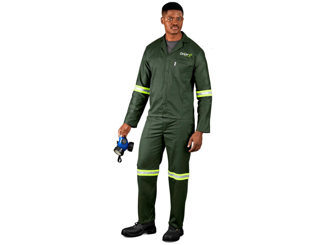 Acid Resistant Polycotton Conti Suit - Reflective Arm And Legs - Yellow Tape - Image 3