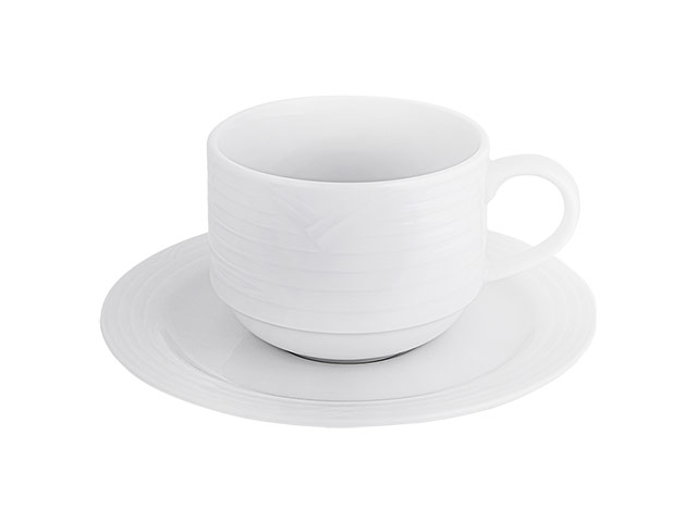 Arctic White Stackable Cup and Saucer 220ml