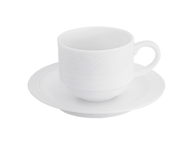 Arctic White Stackable Espresso Cup and Saucer 100ml