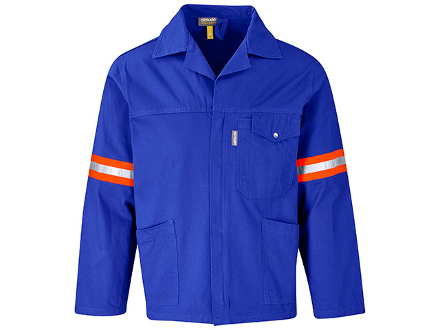 Artisan Premium 100% Cotton Jacket - Reflective Arms And Back - Orange Tape - Image 3