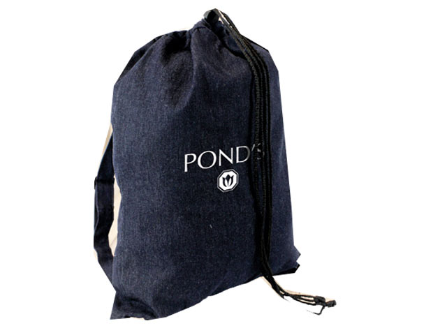 Aster Denim Drawcord Back Pack with 1 col print