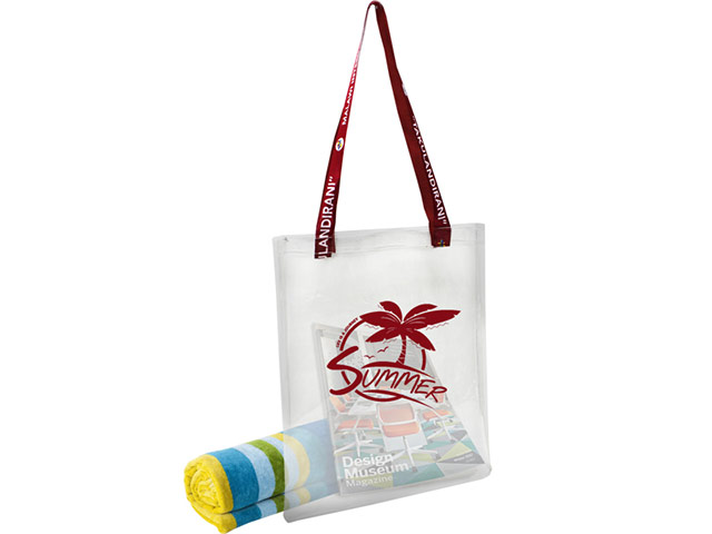 Athena PVC Beach Bag with 1 Col print + FC Handles