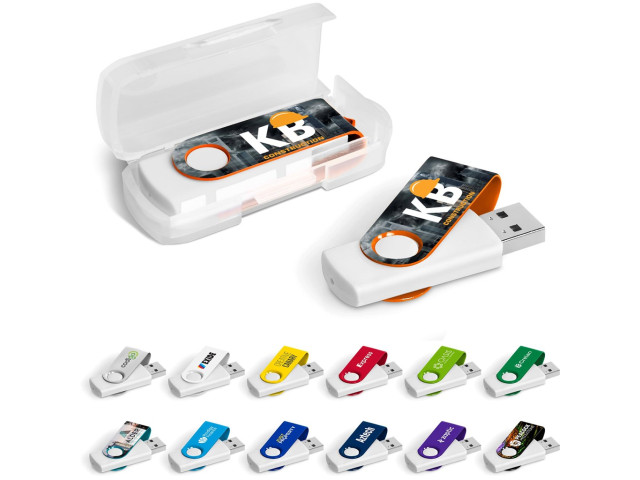 Axis Gyro White Flash Drive - 32GB