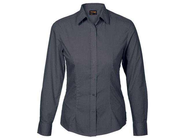 Basic Poly Cotton Blouse Long Sleeve Ladies - Image 3