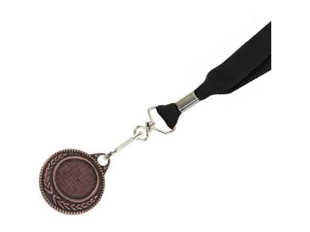 Bronze Medal-Dome+Screen Printed Ribbon with 1 col