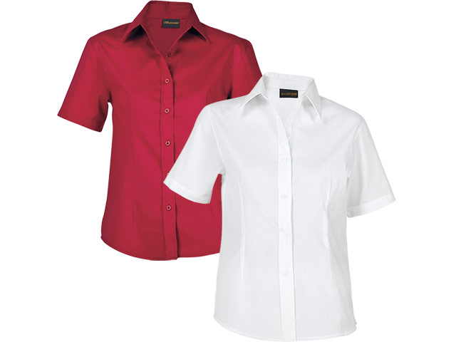 Brushed Cotton Twill Blouse Short Sleeve Ladies - Image 4