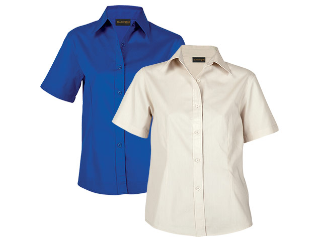 Brushed Cotton Twill Blouse Short Sleeve Ladies - Image 5