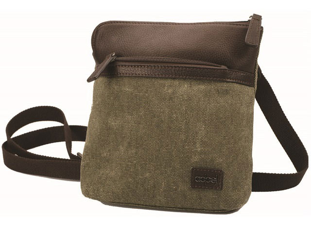 Canvas And Leather Cross Body Bag