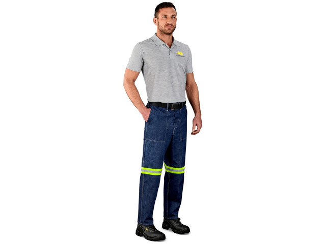 Cast Premium 100% Cotton Denim Pants - Reflective Legs - Yellow Tape
