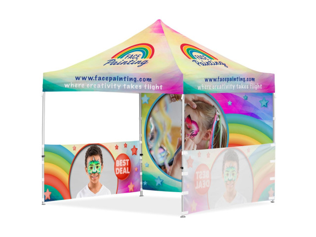 Coated Steel Sublimated Gazebo 3 X 3M - 2 Half-Wall Skins - 1 Full-Wall Skin - Image 5
