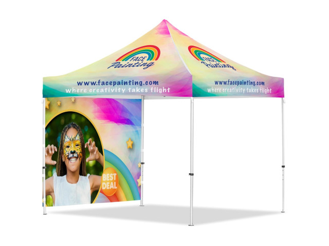 Coated Steel Sublimated Gazebo 3m x 3m - 1 Full-Wall Skin