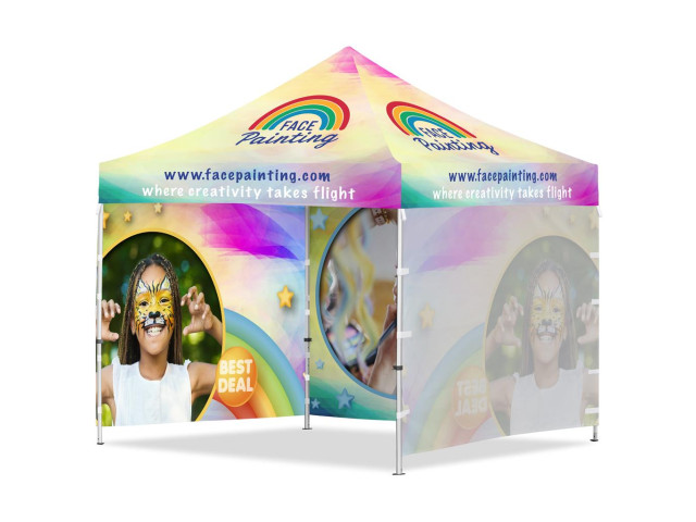 Coated Steel Sublimated Gazebo 3m x 3m - 3 Full-Wall Skins