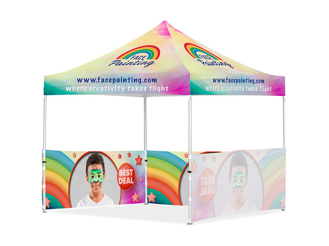 Coated Steel Sublimated Gazebo 3m x 3m - 3 Half-Wall Skins