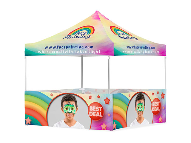 Coated Steel Sublimated Gazebo 3m x 3m - 4 Half-Wall Skins