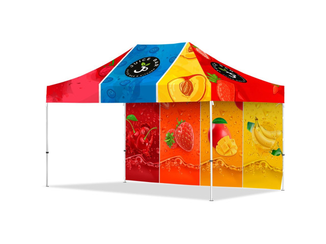 Coated Steel Sublimated Gazebo 4.5m x 3m 1 Long Full-Wall Skin