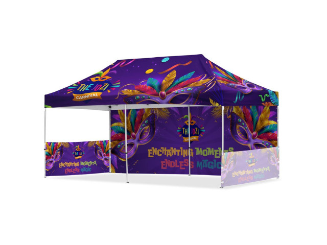 Coated Steel Sublimated Gazebo 6M X 3M - 1 Long Full-Wall Skin - 2 Short Half-Wall Skins - Image 5