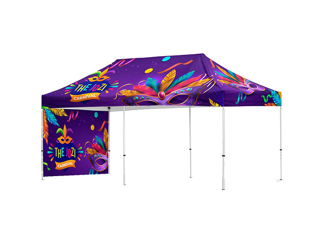Coated Steel Sublimated Gazebo 6m x 3m -  1 Short Full-Wall Skin