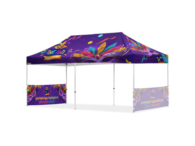 Coated Steel Sublimated Gazebo 6m x 3m - 2 Short Half-Wall Skins