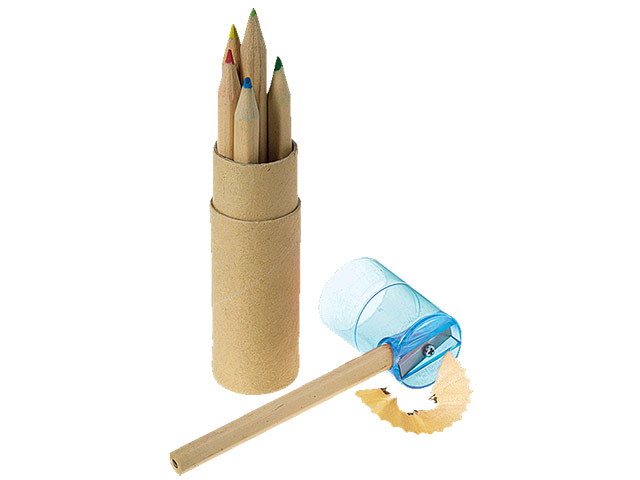 Coloured Pencil Set of 6 with Sharpener