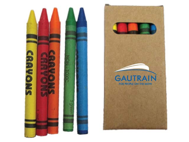 Crayons with pad print
