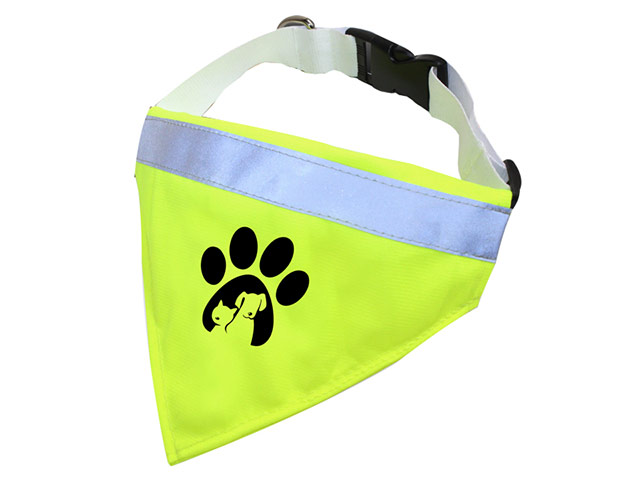 High Vis Dog Bandana with Collar 1 Col print S