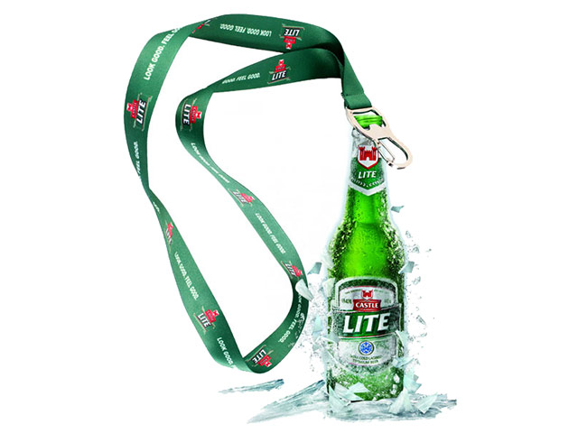Key Fob Polyester Bottle opener lanyard Full col