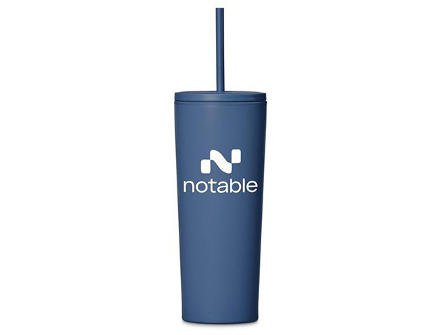 Kooshty Concorde Stainless Steel and Plastic Double-Wall Tumbler and Straw - 720ml