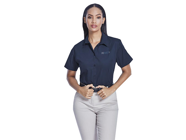 Ladies Short Sleeve Brushed Cotton Twill Moderna Shirt