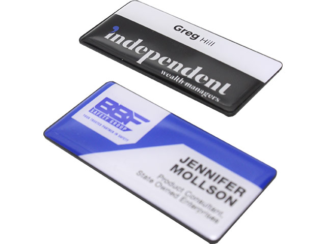 Large Rectangle Name Badge With Magnet Or Pin