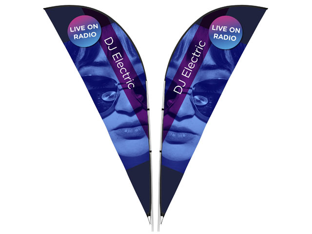 Legend 3M Sublimated Sharkfin Double-Sided Flying Banner - 1 complete unit