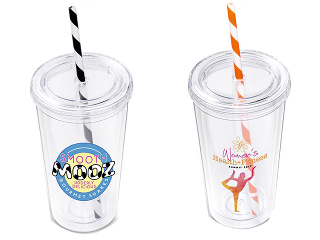 Malibu Double-Wall Plastic Tumbler And Straw - 470Ml - Image 4