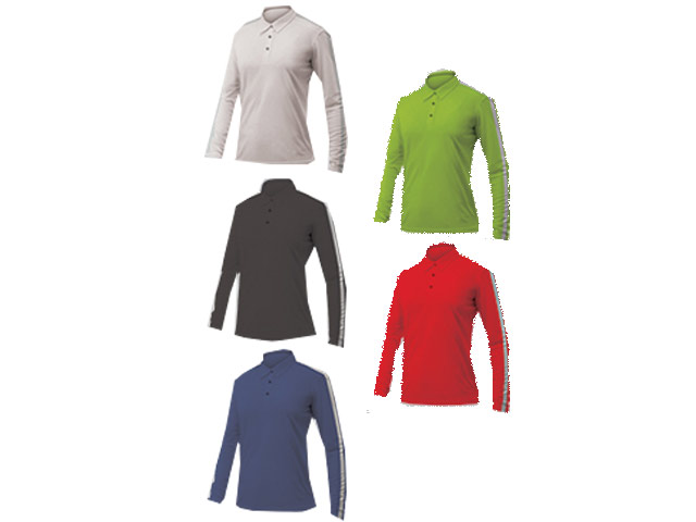 Mens Logan Long Sleeve Golf Shirt With Tape - Polyester Birdseye