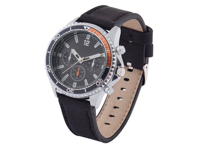 Mens PU Sporty Tach Watch