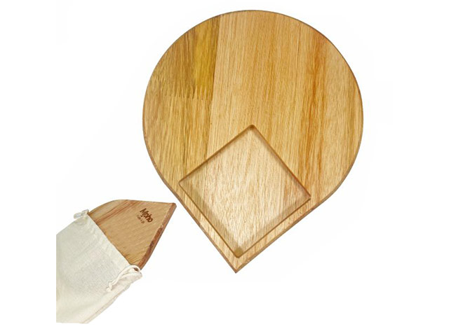 Mpho Round Wooden Mini Serving Tray with Engraving