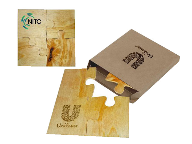 Mpho Wooden Puzzle Coaster with Engraving
