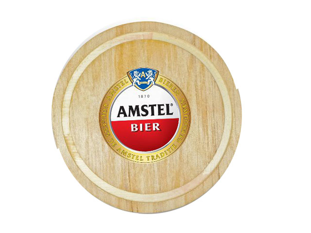 Mpho Wooden Round Coaster with Debossed Edge