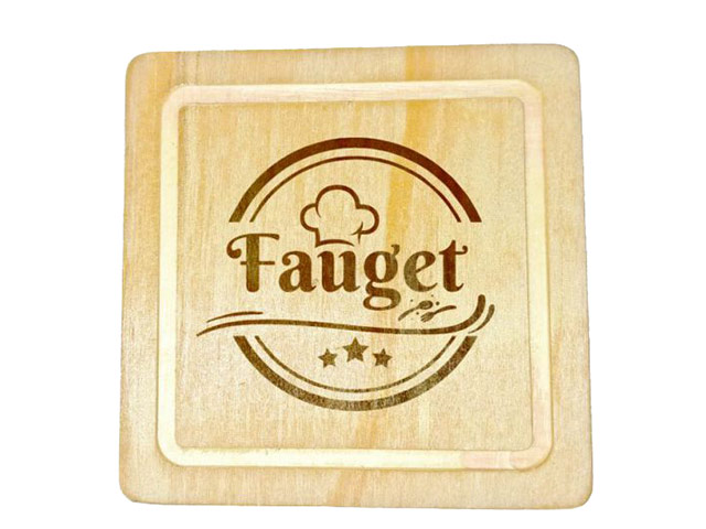 Mpho Wooden Square Coaster with Debossed Edge