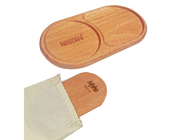 Mpho Wooden Tea Biscuit Tray with Engraving