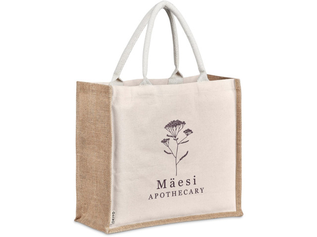Okiyo Chinsai Maxi Jute and Cotton Tote