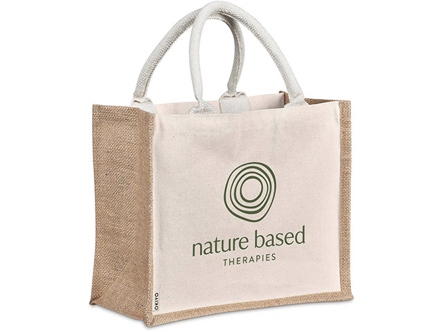 Okiyo Chinsai Midi Jute and Cotton Tote
