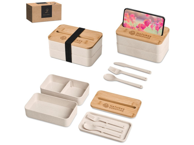 Okiyo Dura Wheat Straw and Bamboo Lunch Box Set