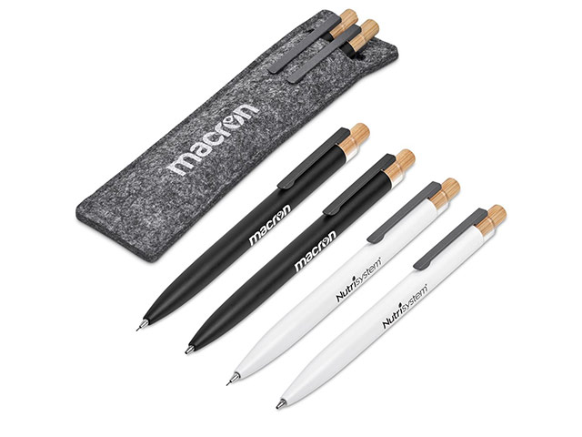 Okiyo Mimo Recycled Aluminum Ball Pen and Pencil Set