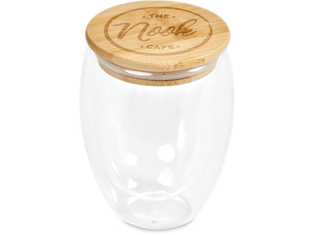 Okiyo Moco Glass and Bamboo Double-Wall Cup - 350ml