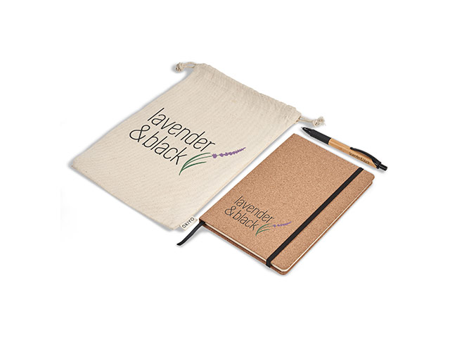 Okiyo Noto Cork and Bamboo Notebook and Pen Set