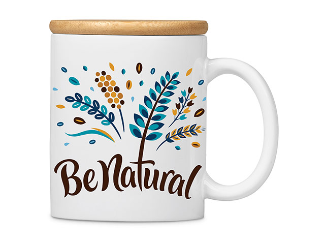Okiyo Sozo Bamboo and Ceramic Sublimation Coffee Mug - 330ml