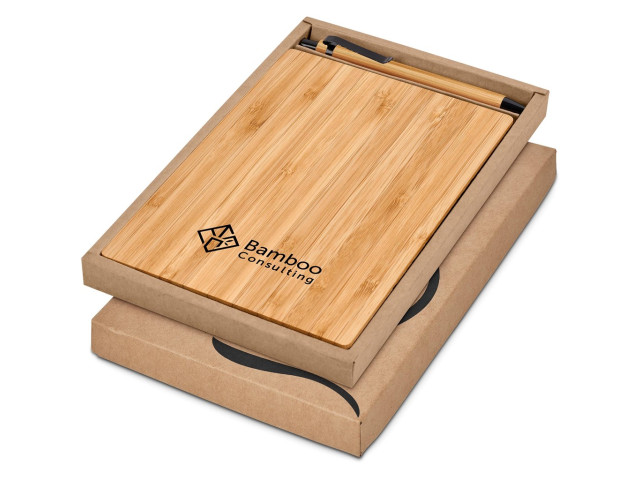 Okiyo Yahari Bamboo Notebook And Pen Set - Image 2
